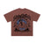 Psychedelic graffiti t-shirt hell slogan top grunge tee in brown