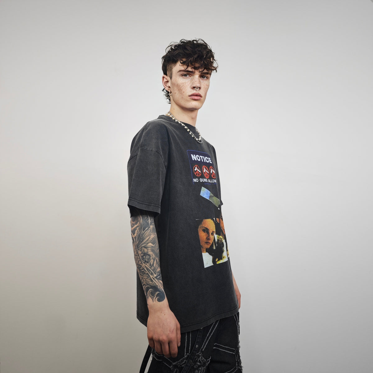 Lana Del Rey vintage t-shirt psychedelic tee rocker top grey