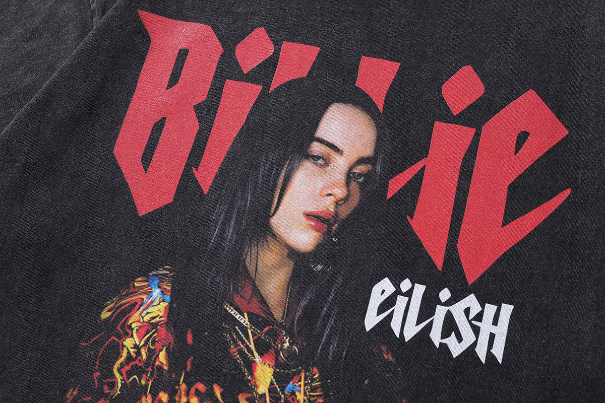 Vintage Billie Eilish t-shirt bad boy tee grunge singer top in grey