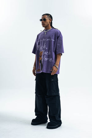 Art deco t-shirt retro movie girl top blondie hollywood tee in purple