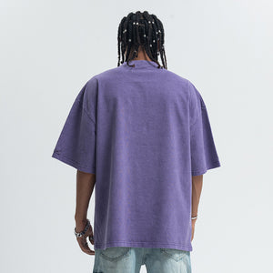 Carnival slogan t-shirt retro cartoon top 00s party tee in grey