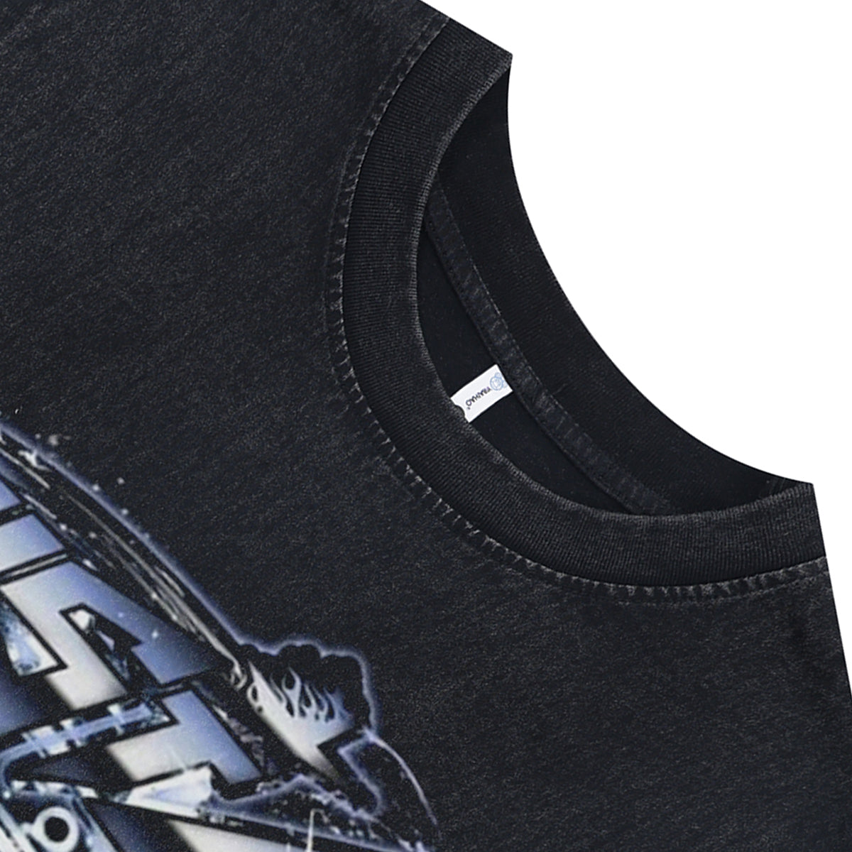 Cyberpunk sleeveless t-shirt vintage slogan vest hellstar tank top in acid wash black