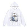 Hip-hop hoodie rapper pullover street slogan jumper in white