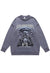 Alien zombie sweater creepy knit distressed jumper in grey