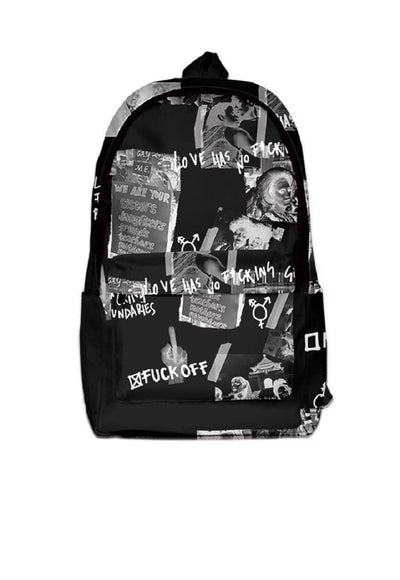 Gay bag LGBT backpack pride festival grunge rucksack black