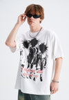 Punk cartoon t-shirt spiky hair tee retro grunge top white