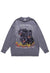 Tiger print sweater animal knit distressed jumper in grey