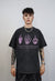 Bones print tshirt middle finger tee grunge top vintage grey