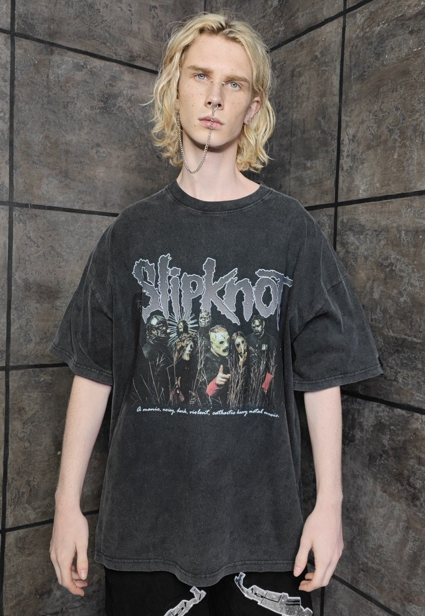 Slipknot vintage t-shirt rock band tee grunge metalcore skater top