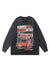 Vintage car t-shirt long sleeve anime print top in acid grey