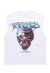 Skull print sleeveless t-shirt cyber tank top surfer vest