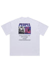 Grunge poster t-shirt retro punk tee utility top in white