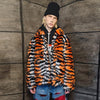 Tiger fleece jacket fauxfur zebra coat tie-dye bomber orange