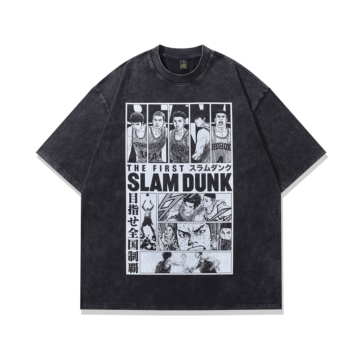 Vintage anime t-shirt slam dunk tee retro Japanese top in grey