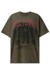 Cemetery print t-shirt Gothic tee grunge punk top brown