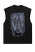 Creepy print tank top surfer vest retro sleeveless t-shirt