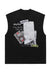 Cassette print tank top surfer vest retro sleeveless t-shirt