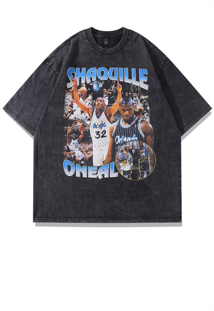 Shaquille O'Neal t-shirt basketball tee retro sports top