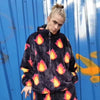 Flame fleece jacket handmade fire bolt bomber in black