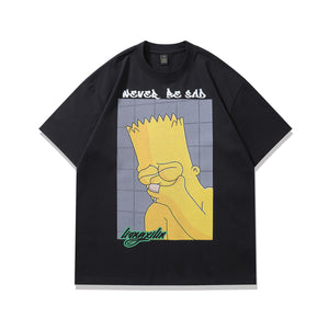 Vintage Bart Simpson t-shirt sad boy tee retro cartoon top in Beige