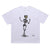 Skeleton print t-shirt psychedelic tee grunge emoji top