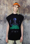 Alien print sleeveless t-shirt UFO tank top old surfer vest