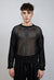 Transparent mesh sweater black boxy fit sheer grunge jumper