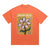 Floral t-shirt vintage poster tee 70s hippie top orange