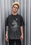 Crocodile tshirt Alligator tee vintage wash reptile top grey