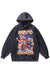 Anime hoodie vintage wash pullover Naruto jumper in grey