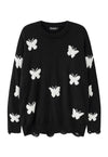 Butterfly sweater psychedelic jumper knitted rave top black