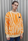 Zebra sweater zigzag stripe knitwear jumper in orange