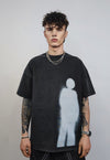 Shadow t-shirt vintage wash ghost tee graffiti top acid grey