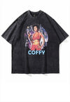 Coffy movie t-shirt retro hero tee top in vintage wash grey