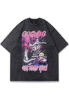 Anime print t-shirt Dragon ball Z tee Japanese top in grey