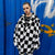 Chequerboard fleece jacket handmade 2 in 1 fluff check coat