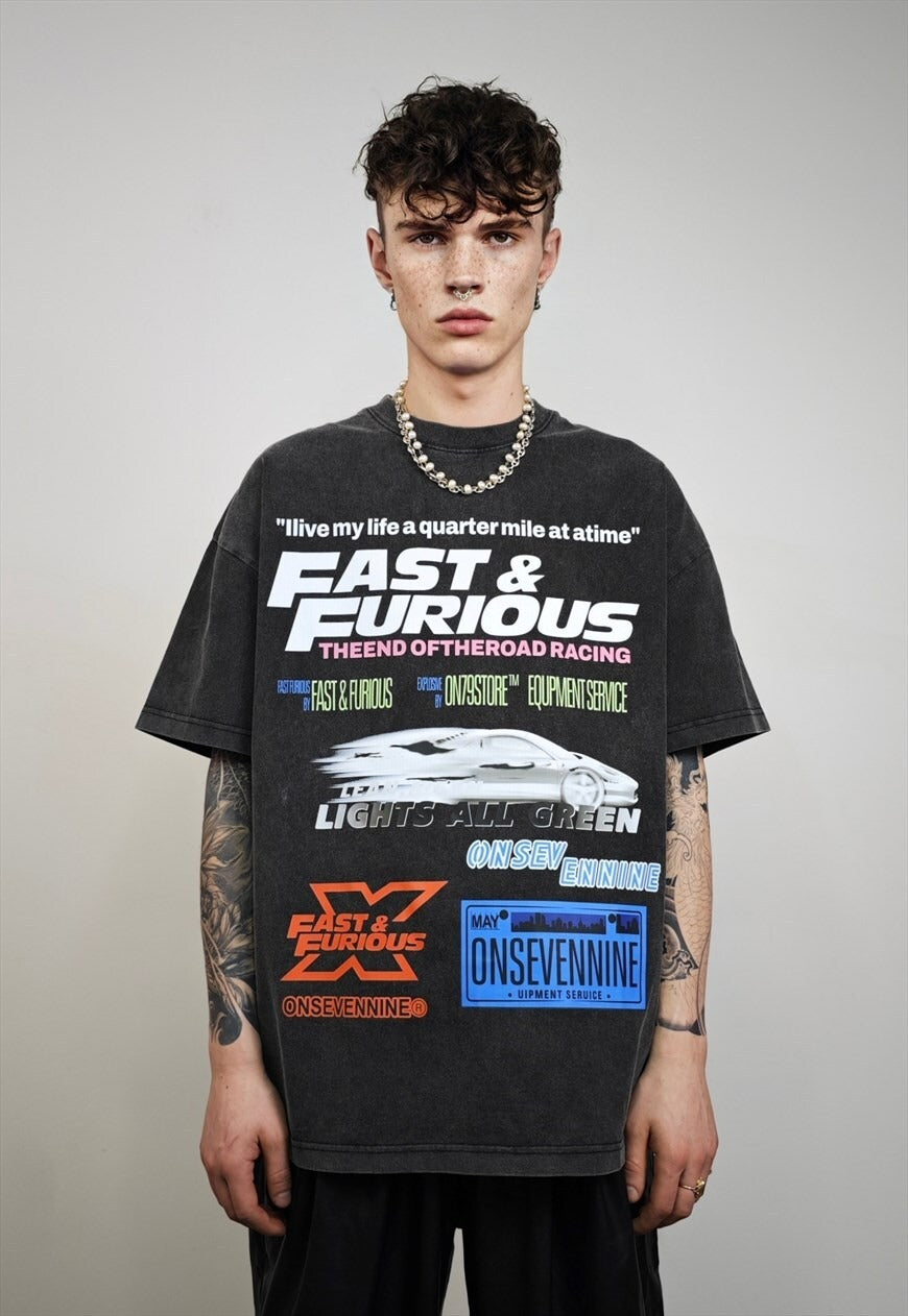 SAVAGE WORD PRINT vintage wash t-shirt sample sale 3 for 2