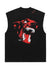 Angry dog tank top surfer vest retro sleeveless t-shirt