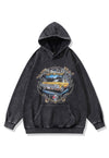 Cabriolet hoodie Cadillac print pullover car top acid grey