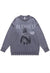 Angel print sweater creepy knit distressed goth jumper grey