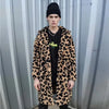 Leopard fleece coat Animal print jacket faux fur Mac brown