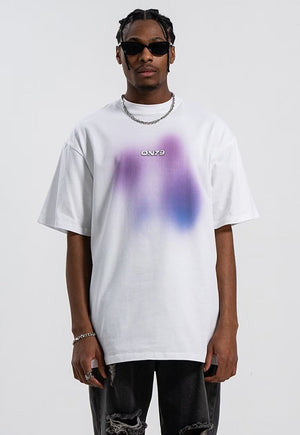 Paint splatter t-shirt graffiti tee grunge top in white