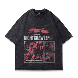 Nightcrawler t-shirt creepy poster tee grunge top in vintage grey