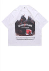 Doberman print t-shirt retro Pinscher tee punk dog top white