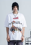 Scorpion print t-shirt Devil slogan top grunge tee in white