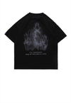 Shadow print t-shirt Gothic tee punk ghosts top in black