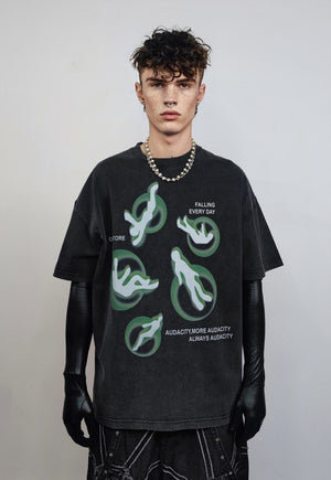 Psychedelic PRINT vintage wash t-shirt sample sale 3 for 2