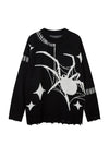 Spider sweater distressed grunge jumper ripped punk top