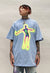 Oversized fluorescent raver tee party luminous t-shirt blue