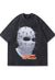 Balaclava t-shirt spikes print tee grunge gangster top black